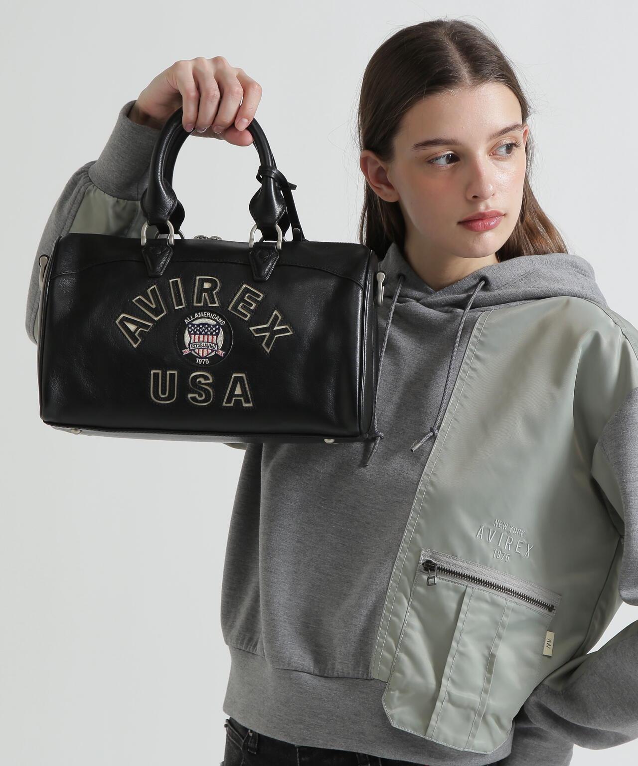 VARSITY LEATHER MINI DUFFLE BAG 皮質迷你圓筒包