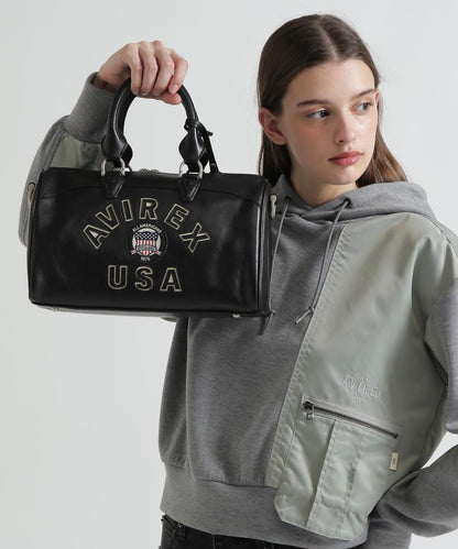 VARSITY LEATHER MINI DUFFLE BAG 皮質迷你圓筒包