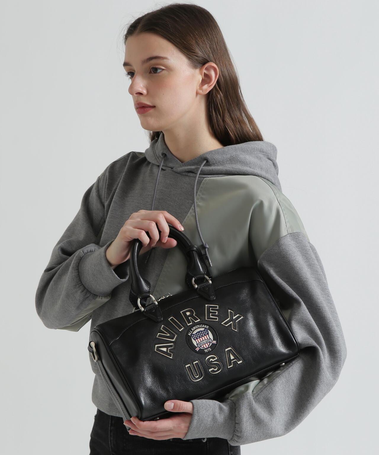 VARSITY LEATHER MINI DUFFLE BAG 皮質迷你圓筒包