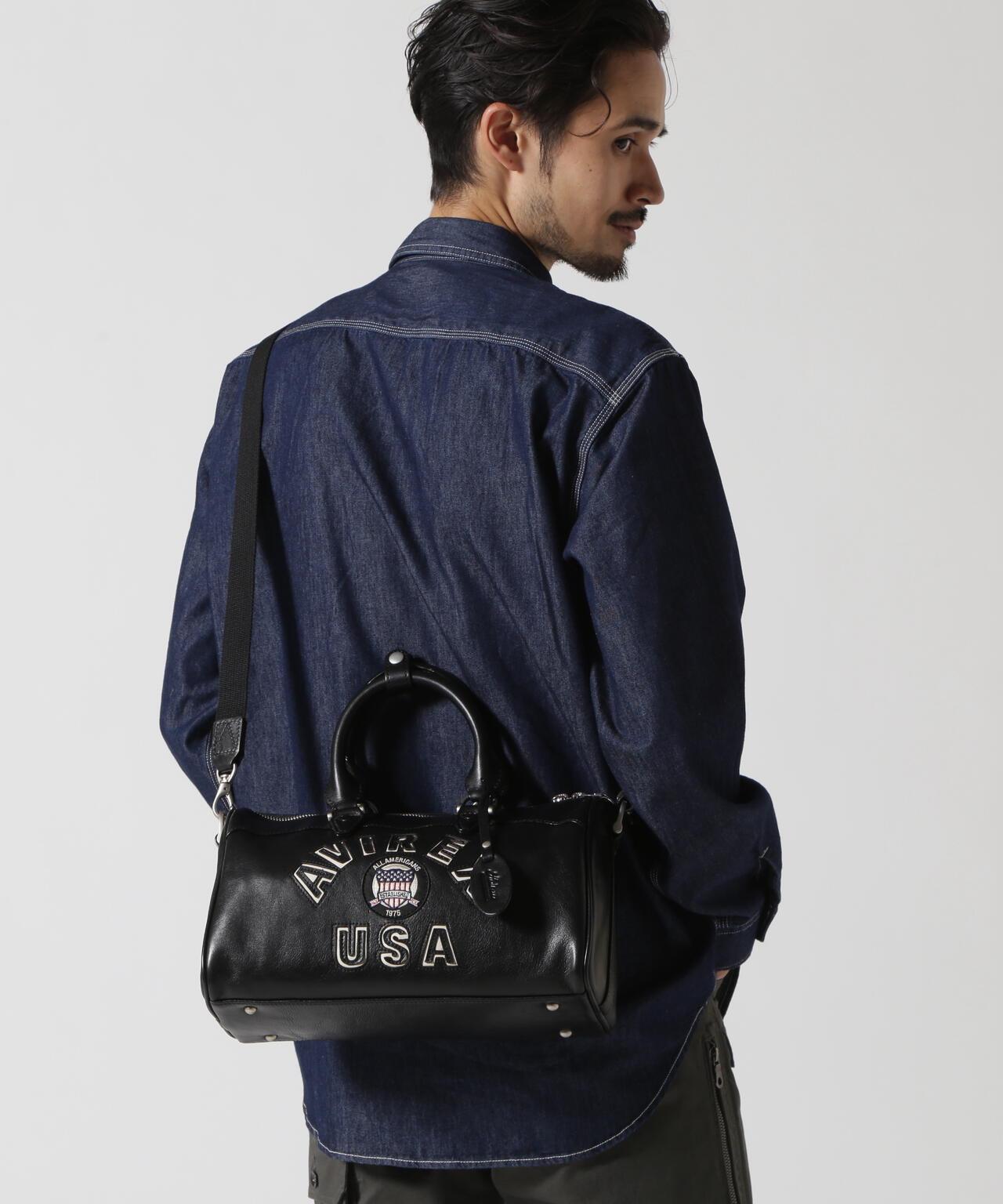 VARSITY LEATHER MINI DUFFLE BAG 皮質迷你圓筒包