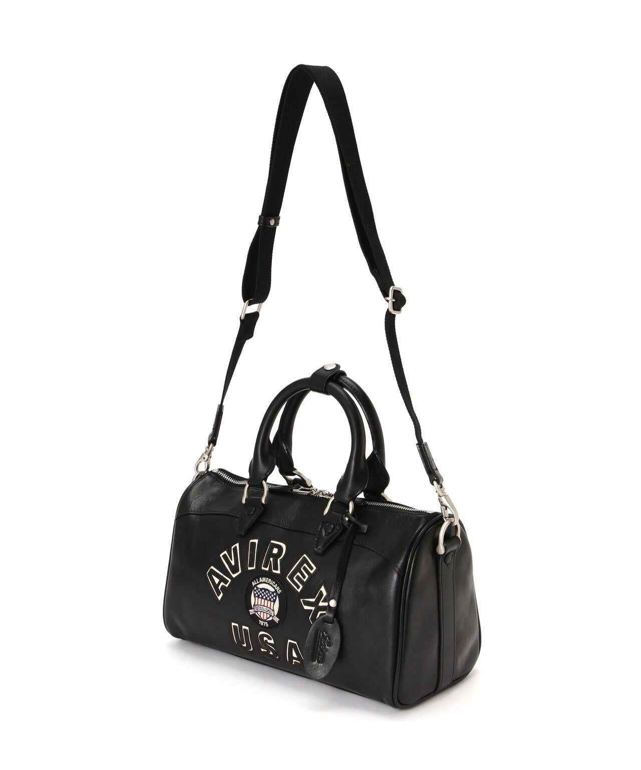 VARSITY LEATHER MINI DUFFLE BAG 皮質迷你圓筒包