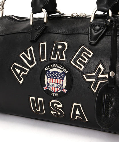 VARSITY LEATHER MINI DUFFLE BAG 皮質迷你圓筒包