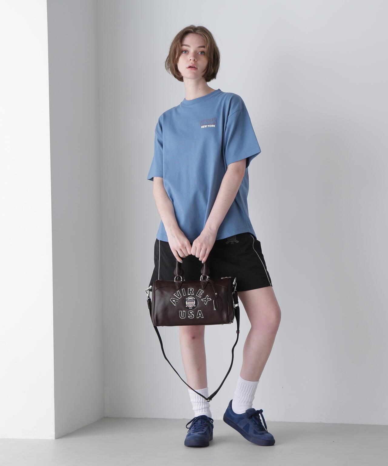 VARSITY LEATHER MINI DUFFLE BAG 皮質迷你圓筒包