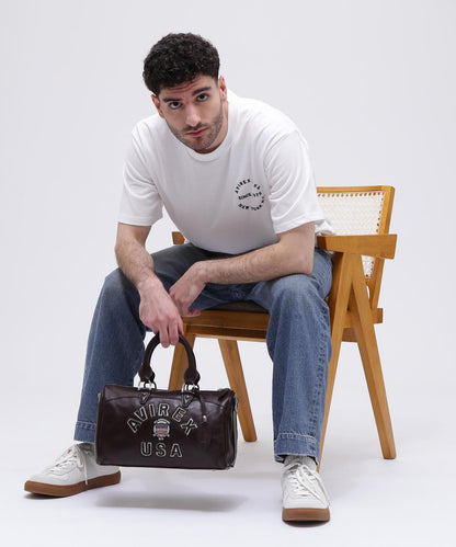 VARSITY LEATHER MINI DUFFLE BAG 皮質迷你圓筒包