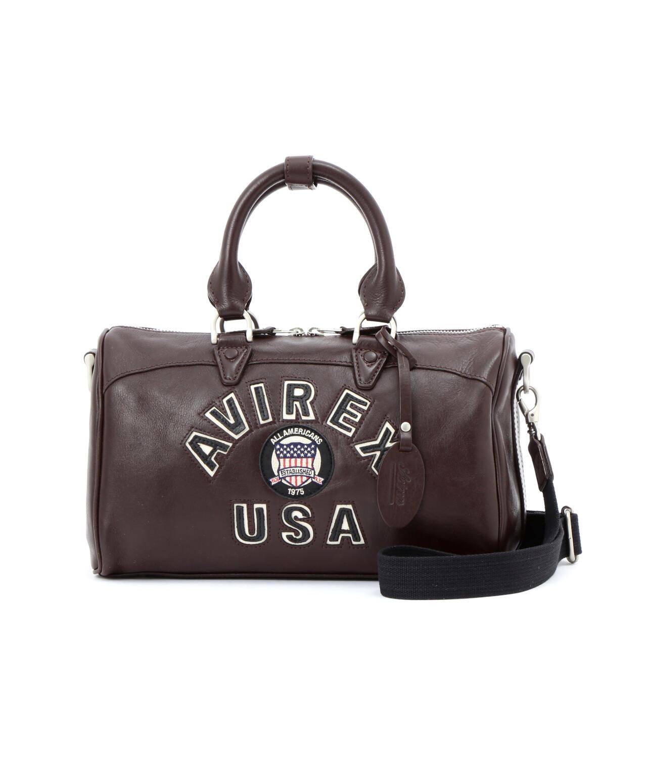 VARSITY LEATHER MINI DUFFLE BAG 皮質迷你圓筒包