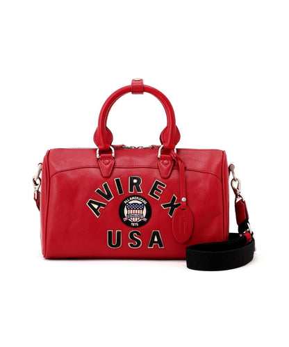 VARSITY LEATHER MINI DUFFLE BAG 皮質迷你圓筒包