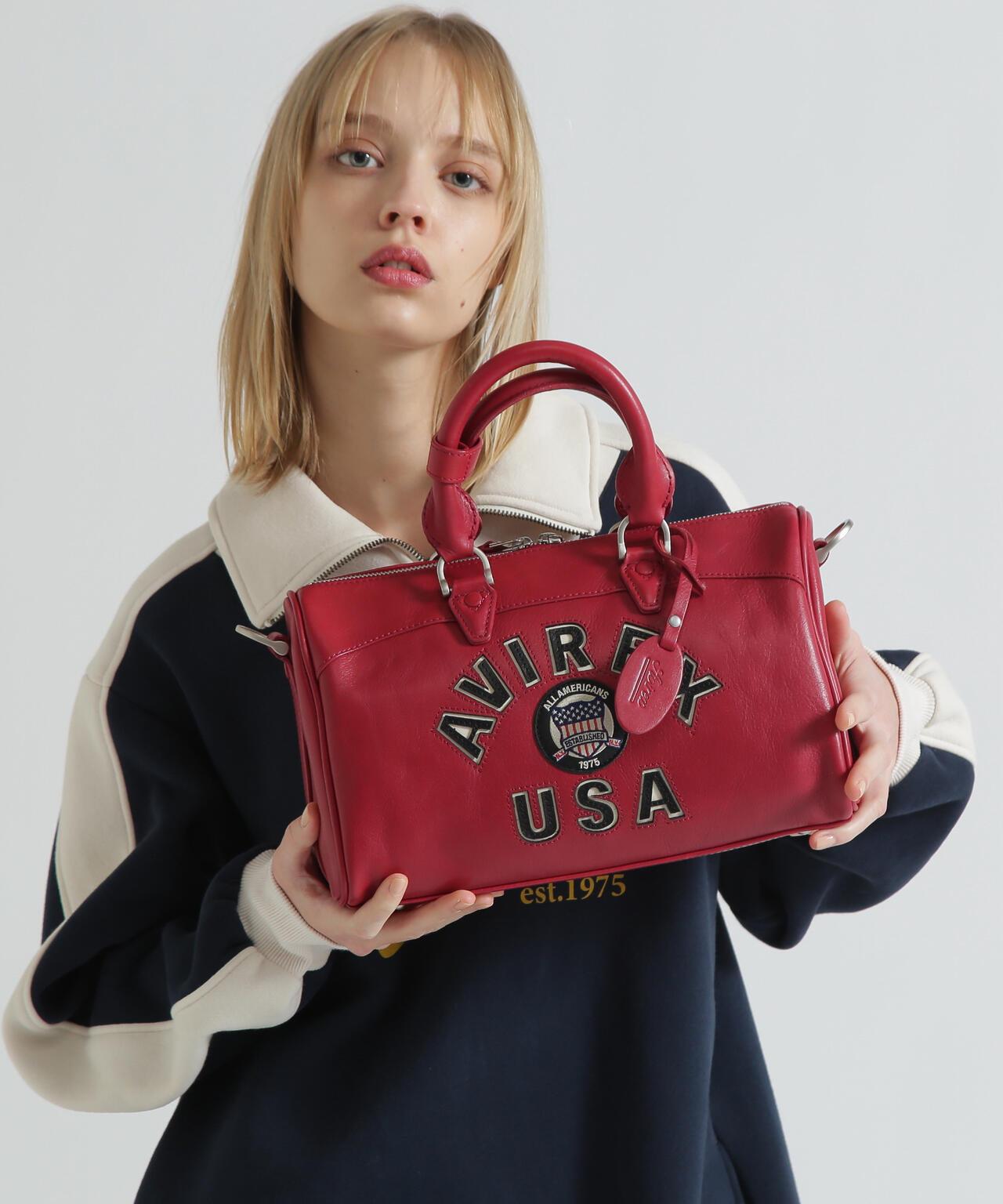 VARSITY LEATHER MINI DUFFLE BAG 皮質迷你圓筒包