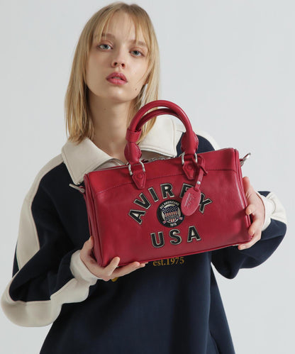 VARSITY LEATHER MINI DUFFLE BAG 皮質迷你圓筒包