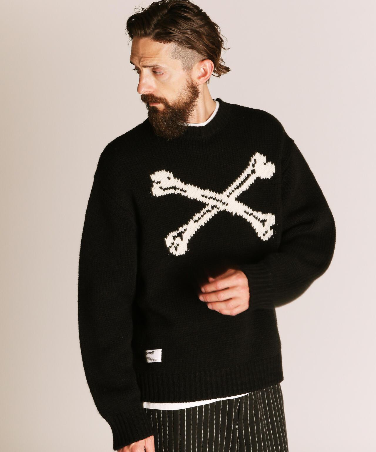 CROSS BONE KNIT 交叉骨圖案 針織 針織衫