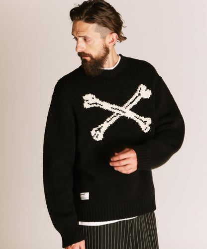 CROSS BONE KNIT 交叉骨圖案 針織 針織衫