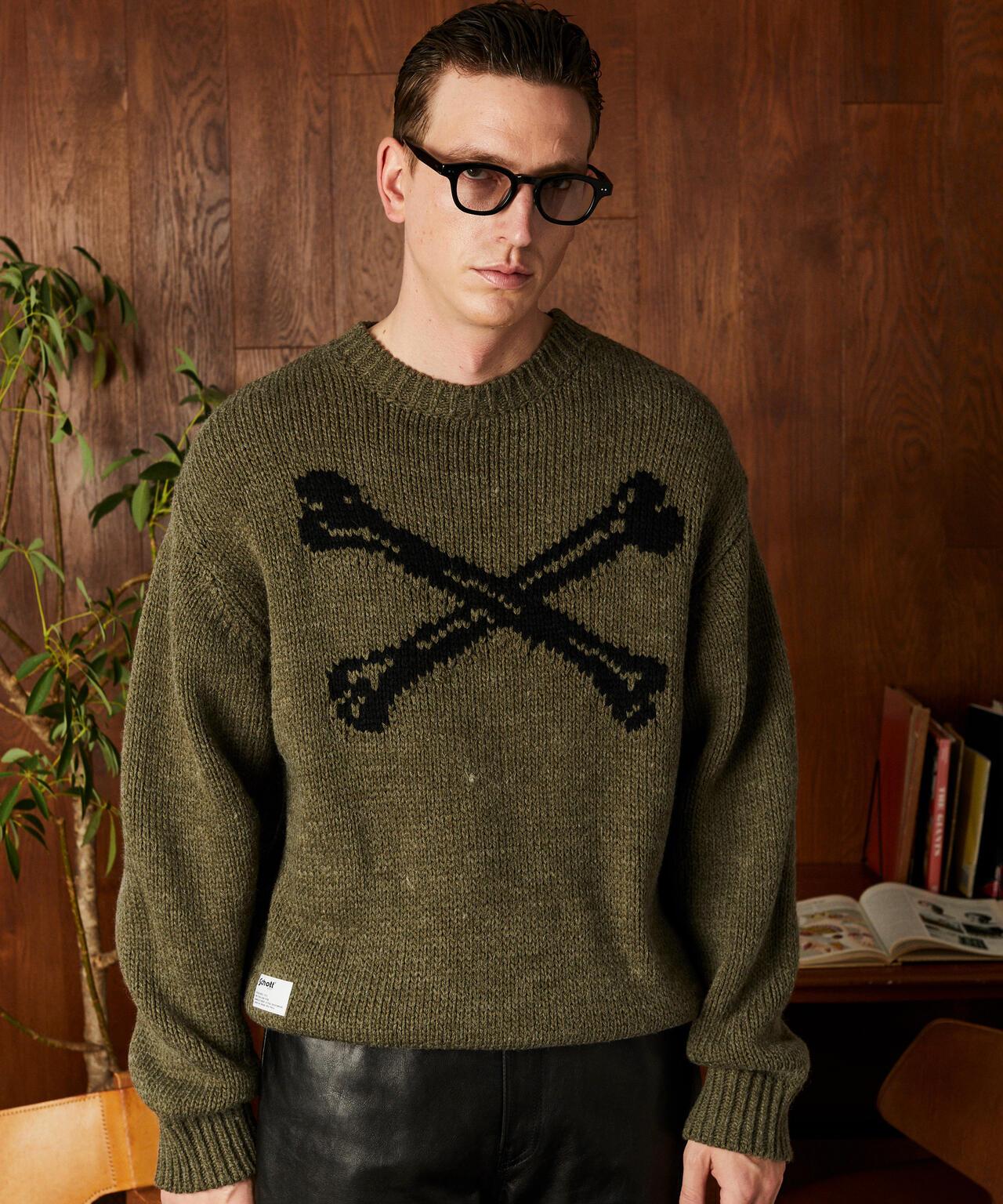 CROSS BONE KNIT 交叉骨圖案 針織 針織衫