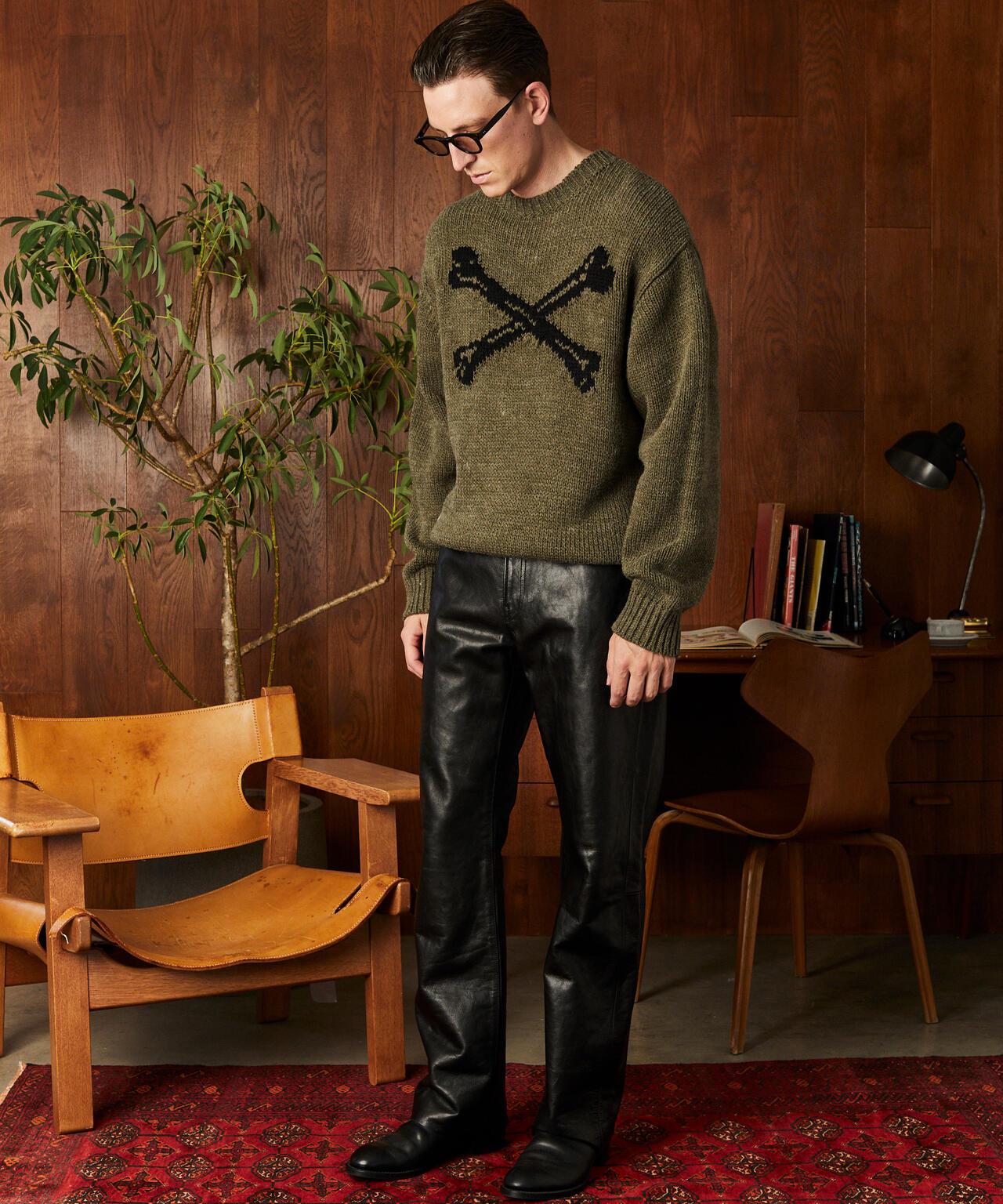 CROSS BONE KNIT 交叉骨圖案 針織 針織衫