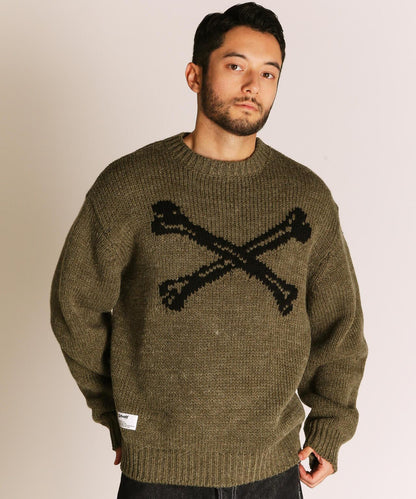 CROSS BONE KNIT 交叉骨圖案 針織 針織衫