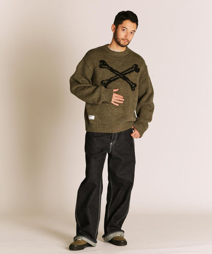CROSS BONE KNIT 交叉骨圖案 針織 針織衫
