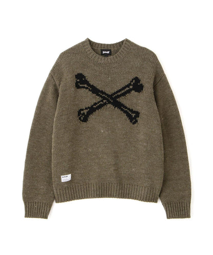 CROSS BONE KNIT 交叉骨圖案 針織 針織衫