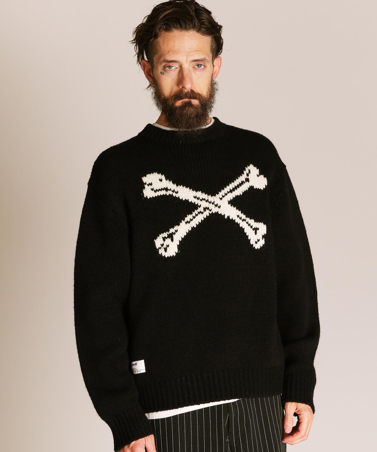 CROSS BONE KNIT 交叉骨圖案 針織 針織衫
