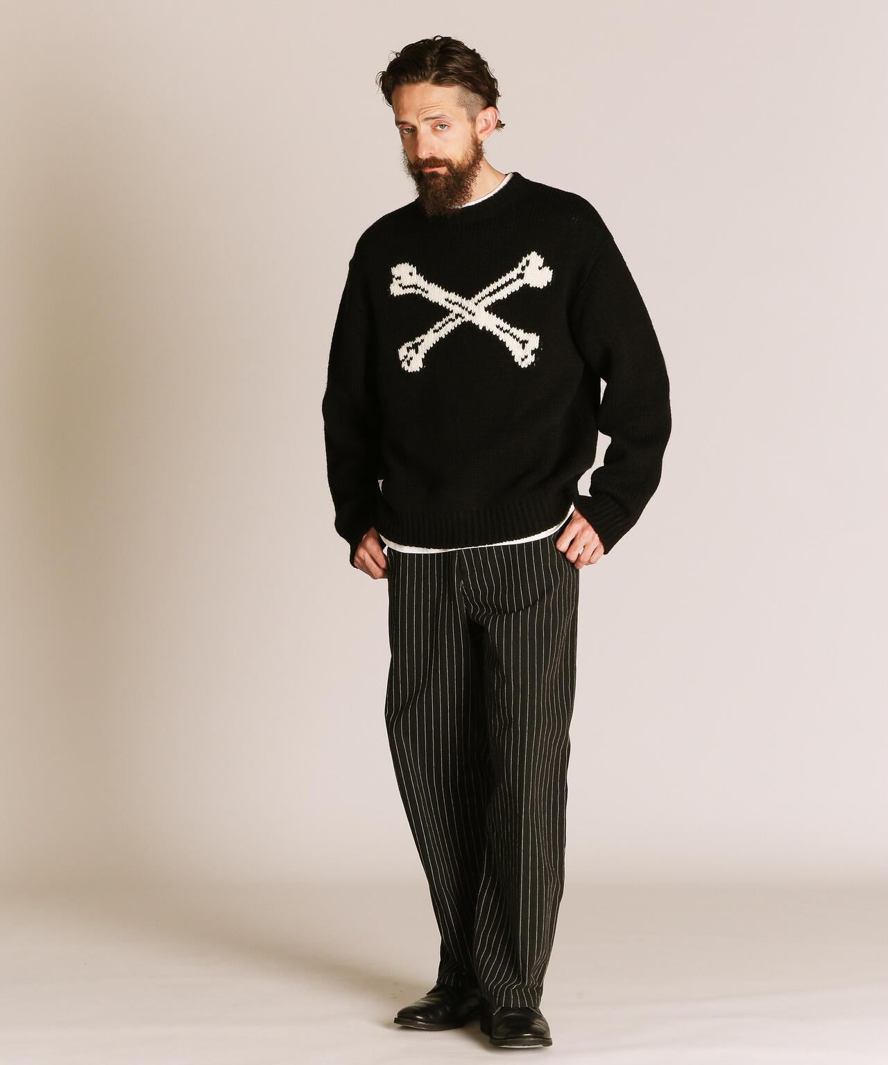 CROSS BONE KNIT 交叉骨圖案 針織 針織衫