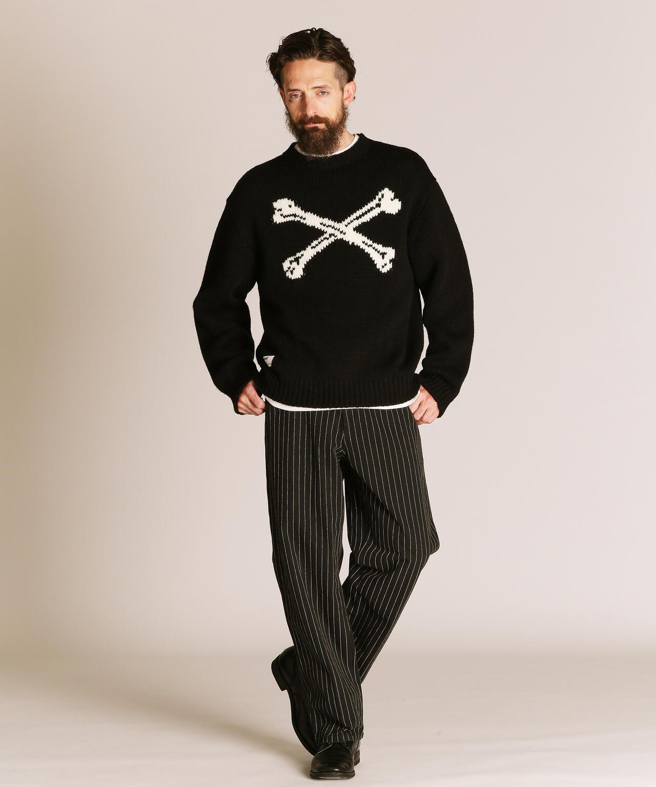 CROSS BONE KNIT 交叉骨圖案 針織 針織衫
