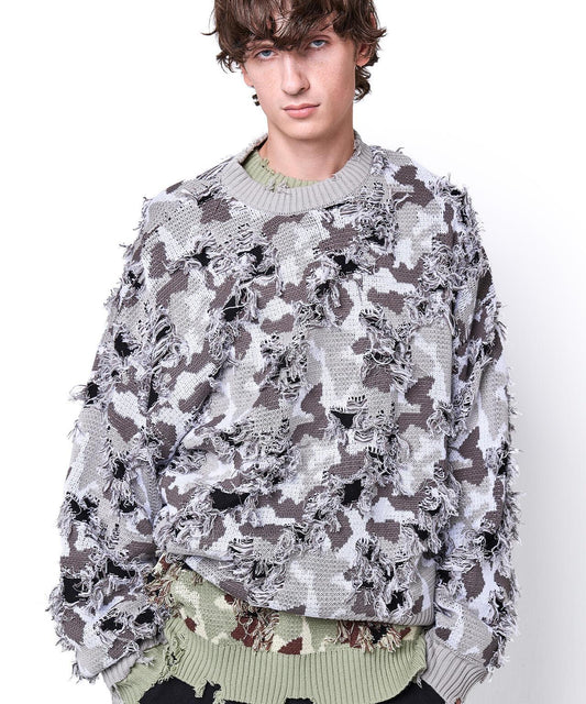 DankeSchon ダンケシェーン CAMO KNIT CREWNECK 圓領針織毛衣