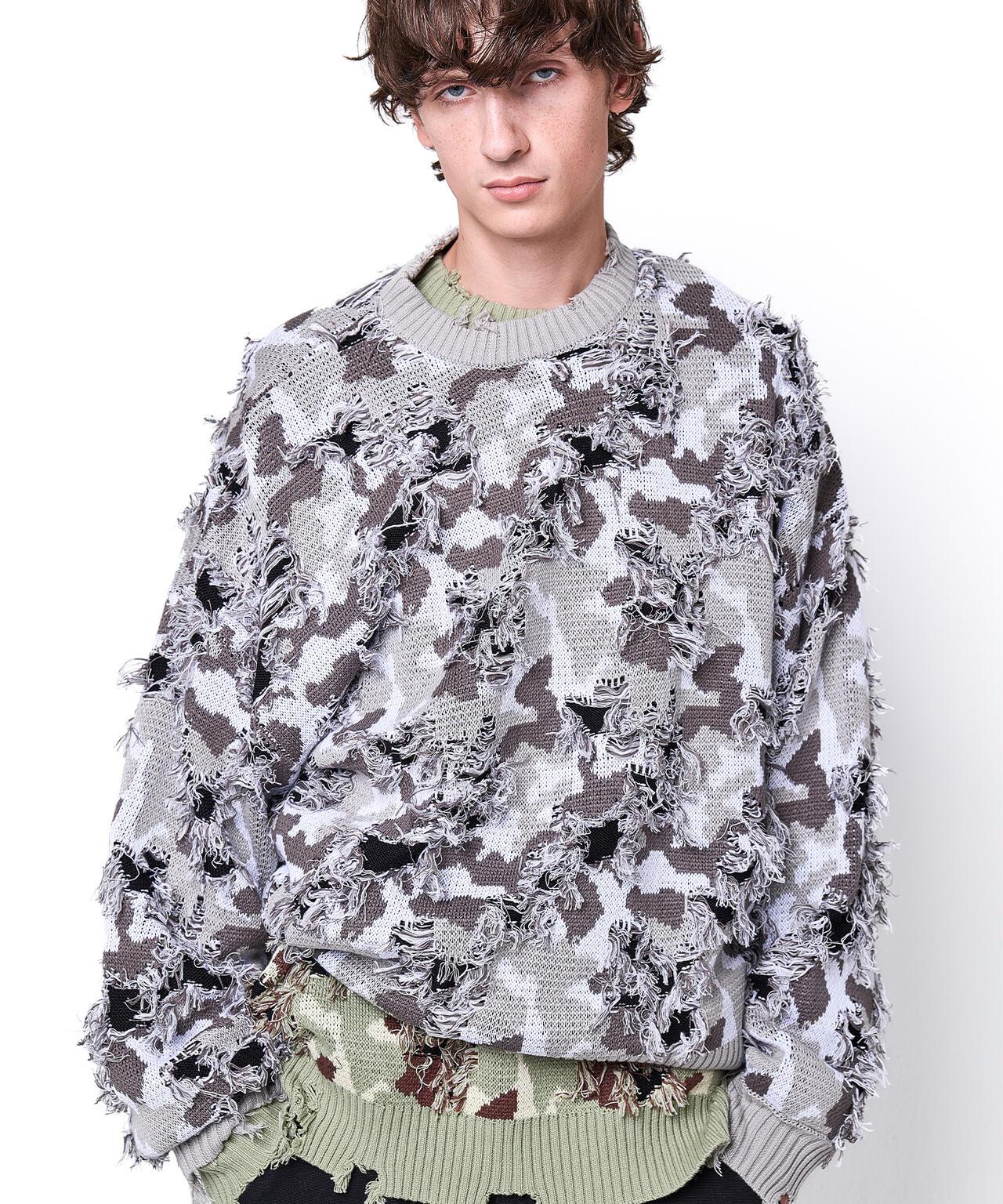 DankeSchon ダンケシェーン CAMO KNIT CREWNECK 圓領針織毛衣
