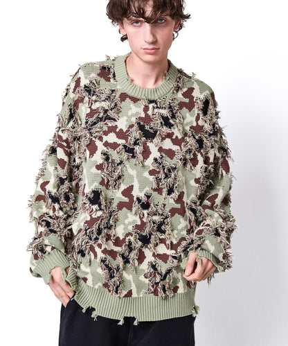 DankeSchon ダンケシェーン CAMO KNIT CREWNECK 圓領針織毛衣