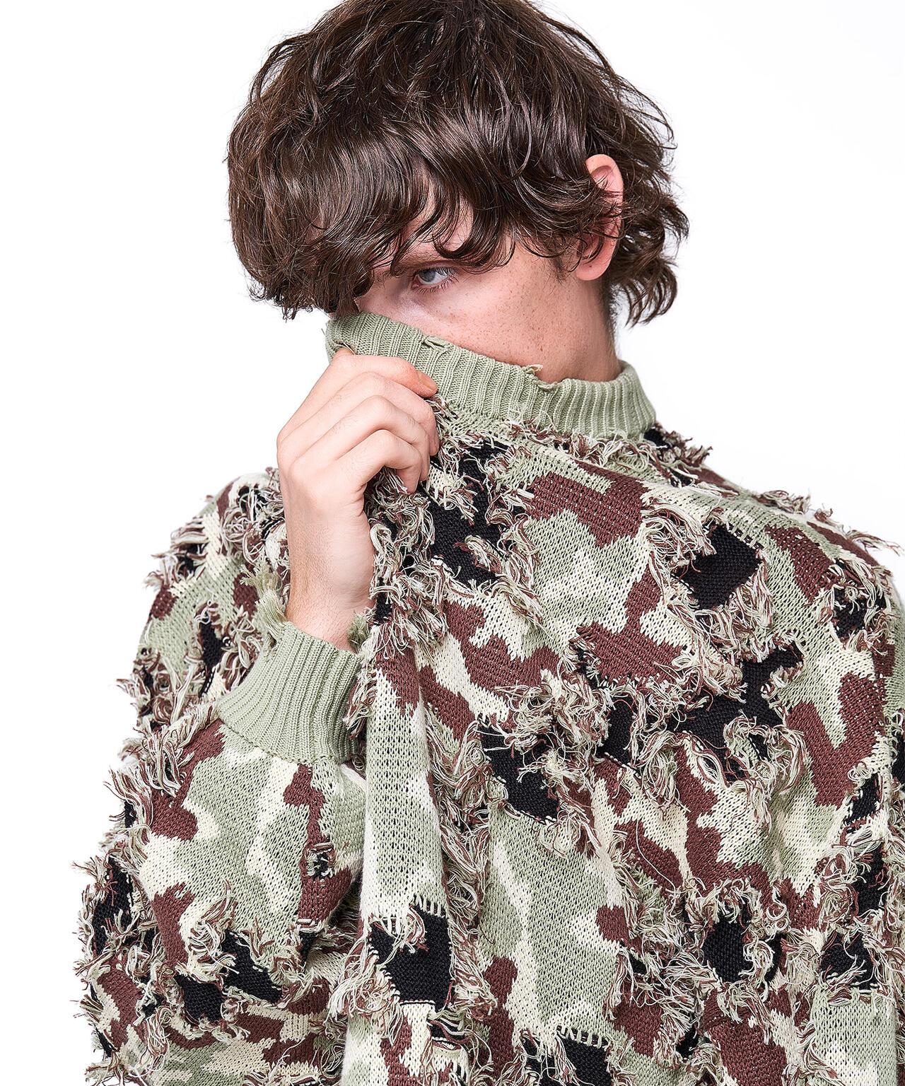 DankeSchon ダンケシェーン CAMO KNIT CREWNECK 圓領針織毛衣