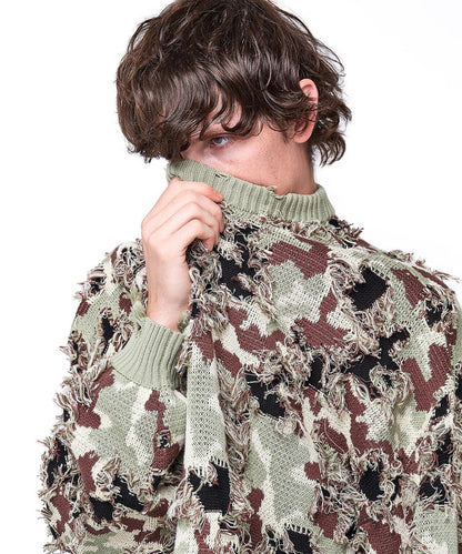DankeSchon ダンケシェーン CAMO KNIT CREWNECK 圓領針織毛衣