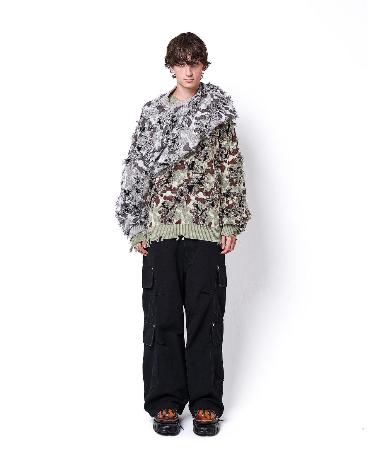 DankeSchon ダンケシェーン CAMO KNIT CREWNECK 圓領針織毛衣
