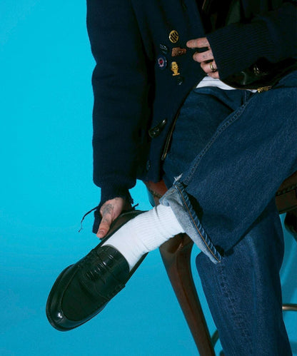 壓紋鱷魚紋拼接 The Kenford Fineshoes EMBOSSED LOAFERS BLACK CROCODILE COMBI 樂福鞋