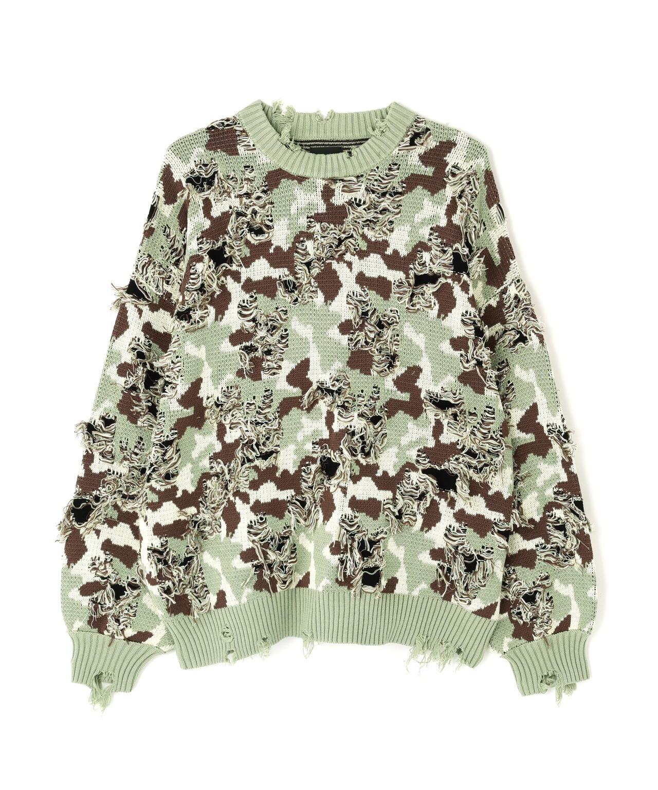DankeSchon ダンケシェーン CAMO KNIT CREWNECK 圓領針織毛衣