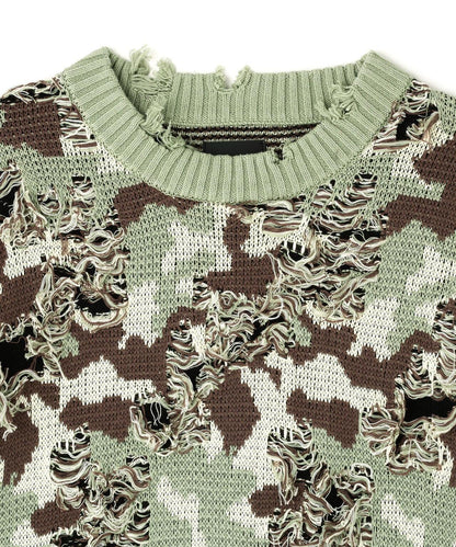 DankeSchon ダンケシェーン CAMO KNIT CREWNECK 圓領針織毛衣