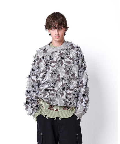 DankeSchon ダンケシェーン CAMO KNIT CREWNECK 圓領針織毛衣