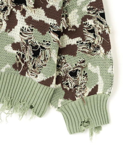 DankeSchon ダンケシェーン CAMO KNIT CREWNECK 圓領針織毛衣