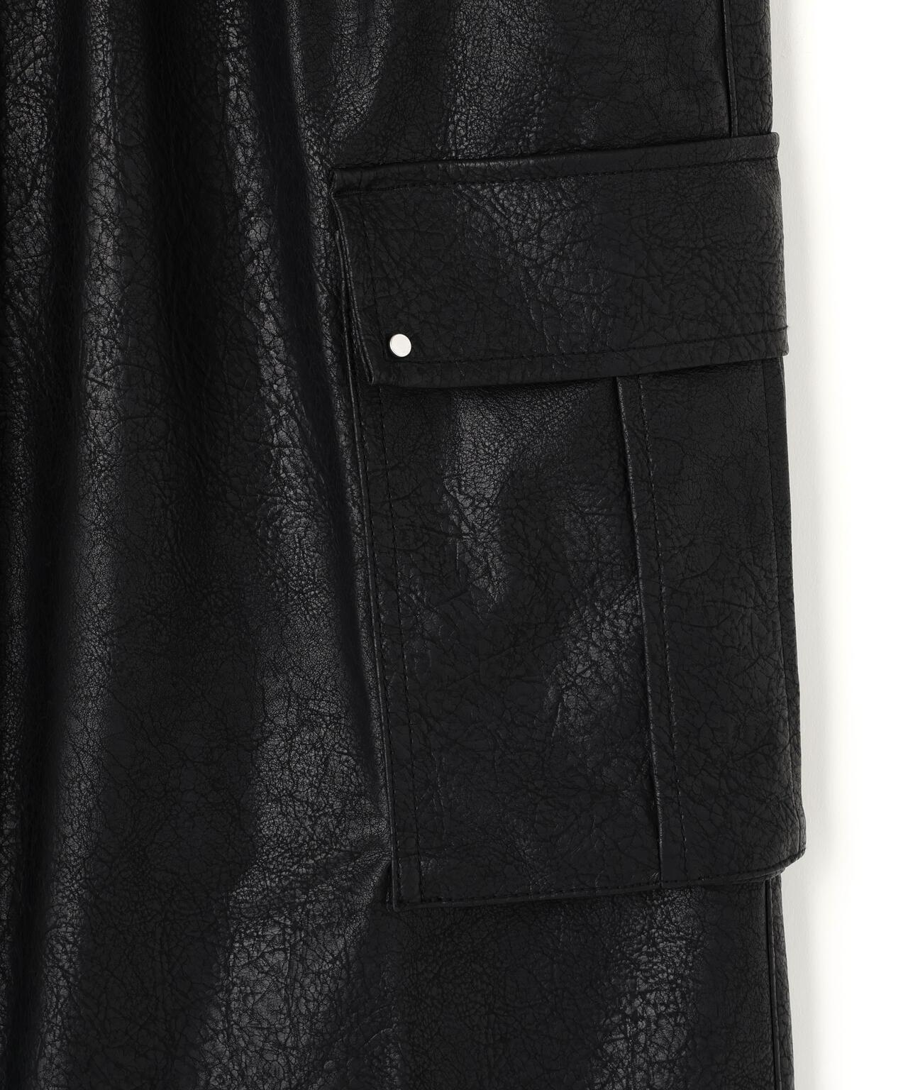 DankeSchon/ダンケシェーン PU LEATHER BAGGY CARGO PANTS 工裝褲