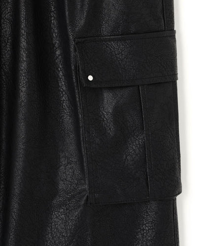 DankeSchon/ダンケシェーン PU LEATHER BAGGY CARGO PANTS 工裝褲