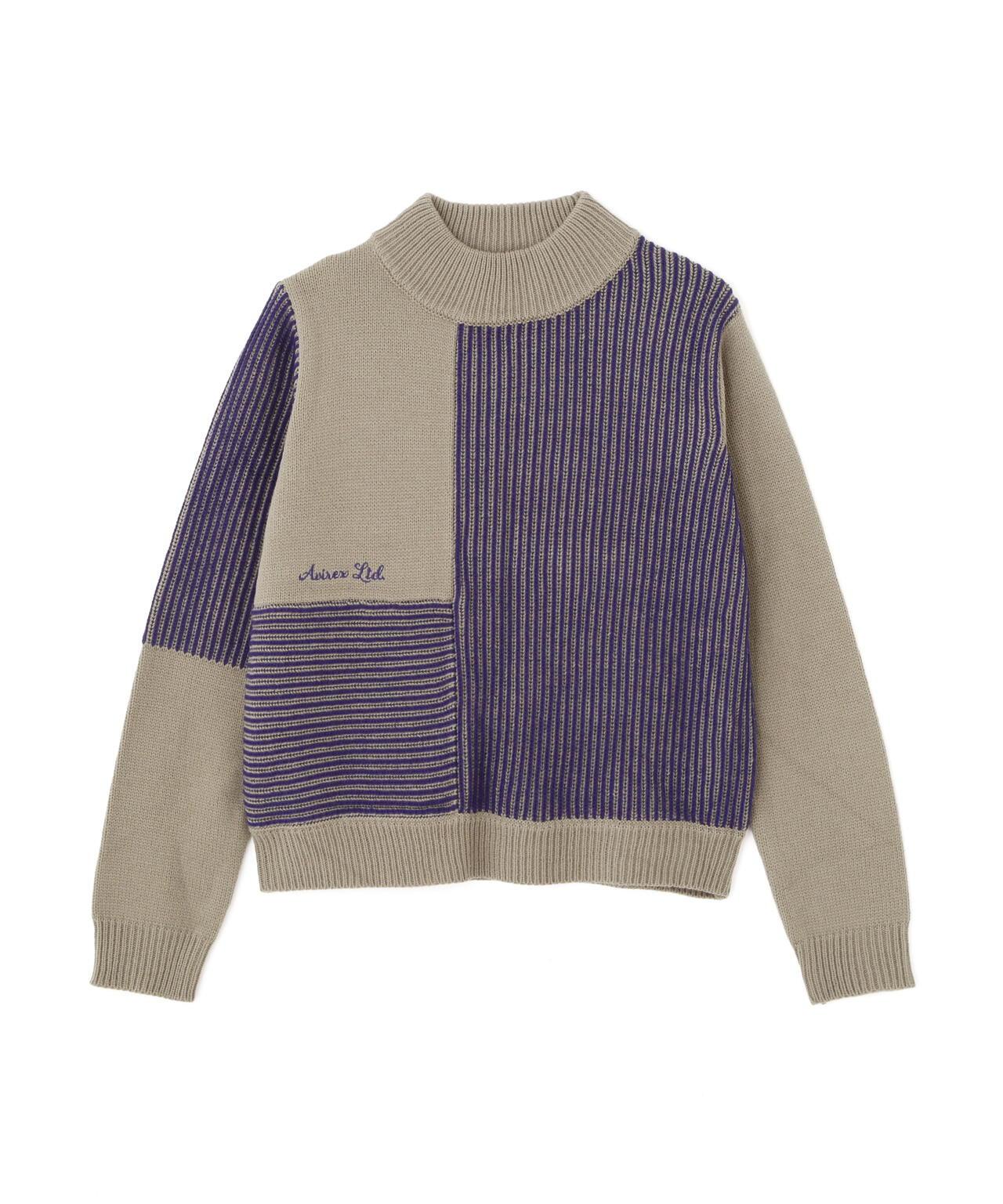 混色拼接 MELANGE SWITCHING KINT PULLOVER 針織套頭衫