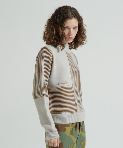 混色拼接 MELANGE SWITCHING KINT PULLOVER 針織套頭衫