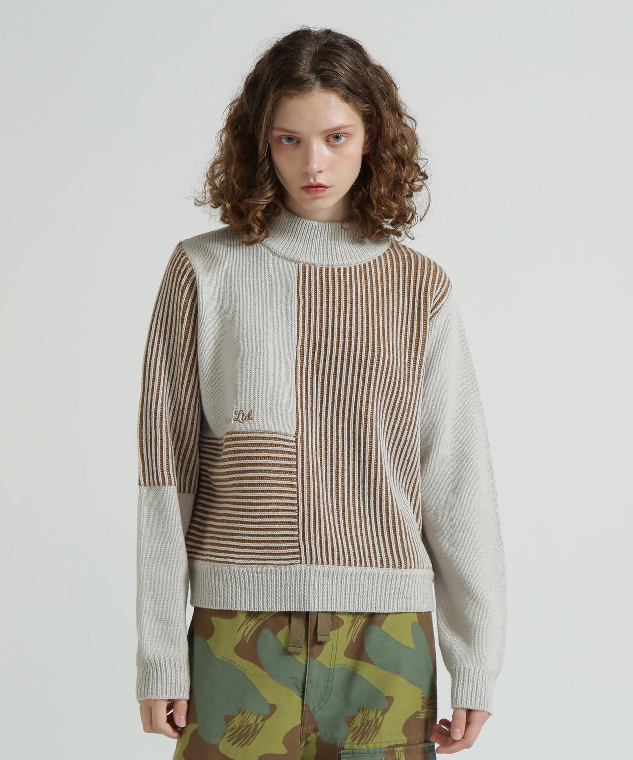 混色拼接 MELANGE SWITCHING KINT PULLOVER 針織套頭衫