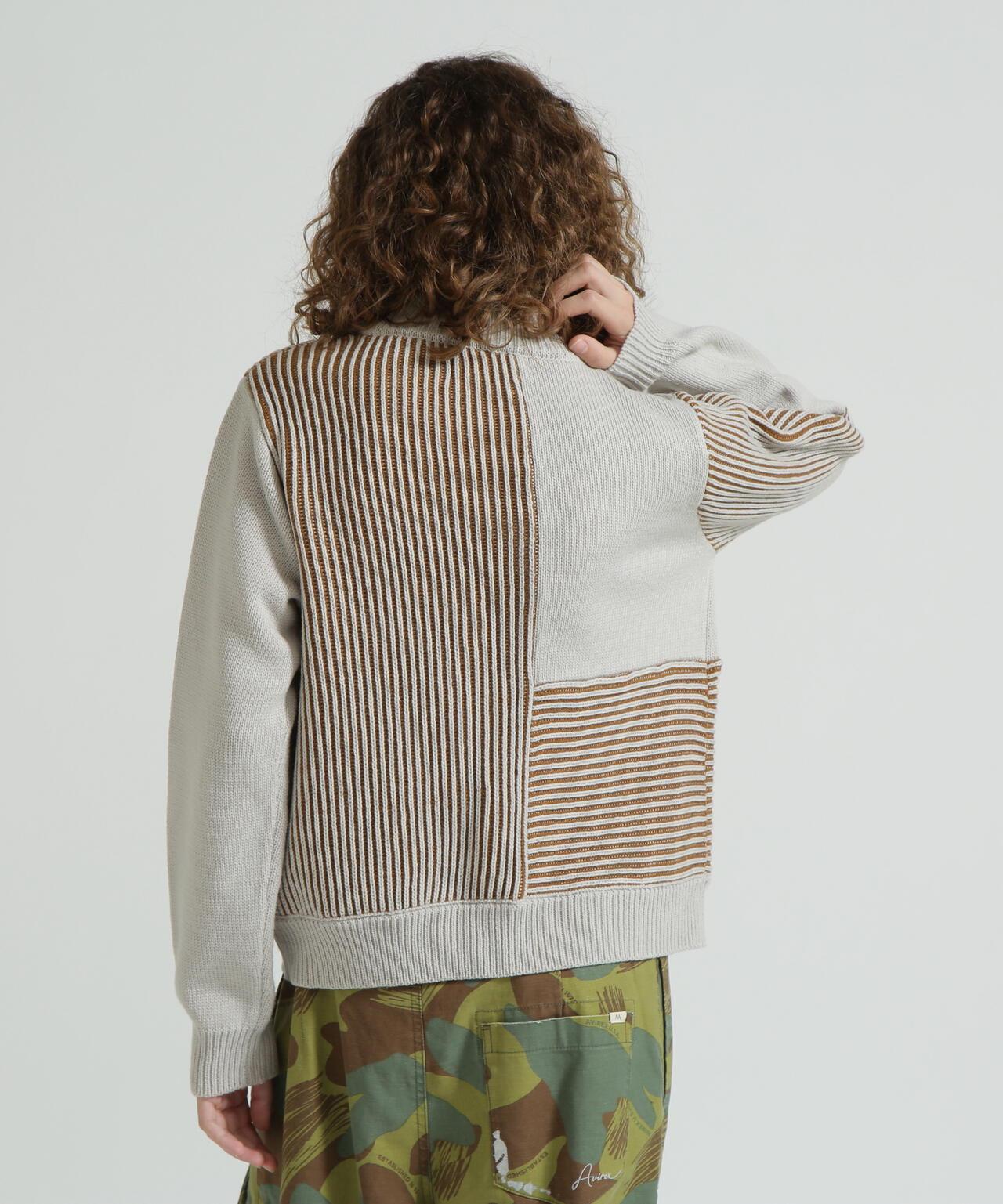 混色拼接 MELANGE SWITCHING KINT PULLOVER 針織套頭衫