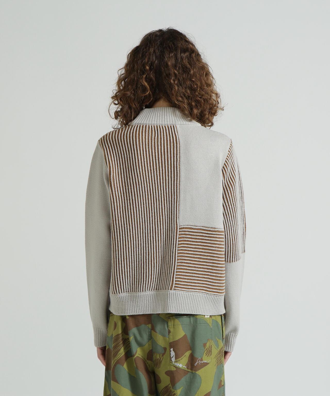 混色拼接 MELANGE SWITCHING KINT PULLOVER 針織套頭衫