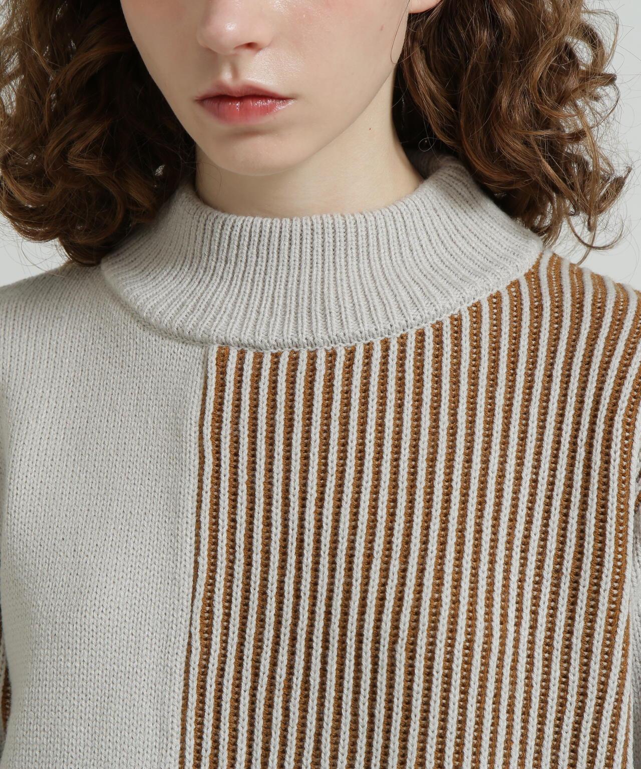 混色拼接 MELANGE SWITCHING KINT PULLOVER 針織套頭衫