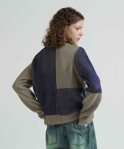 混色拼接 MELANGE SWITCHING KINT PULLOVER 針織套頭衫