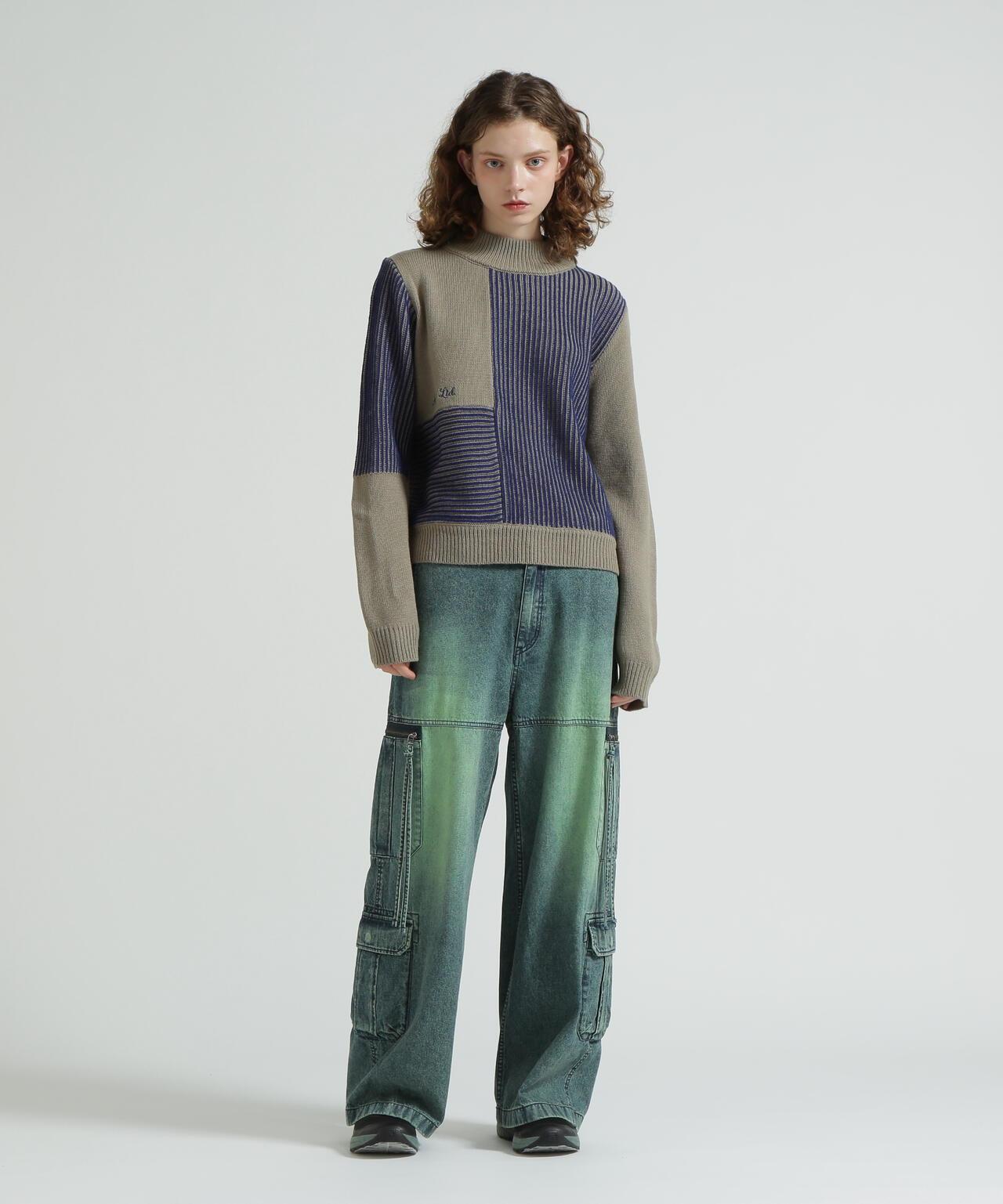 混色拼接 MELANGE SWITCHING KINT PULLOVER 針織套頭衫