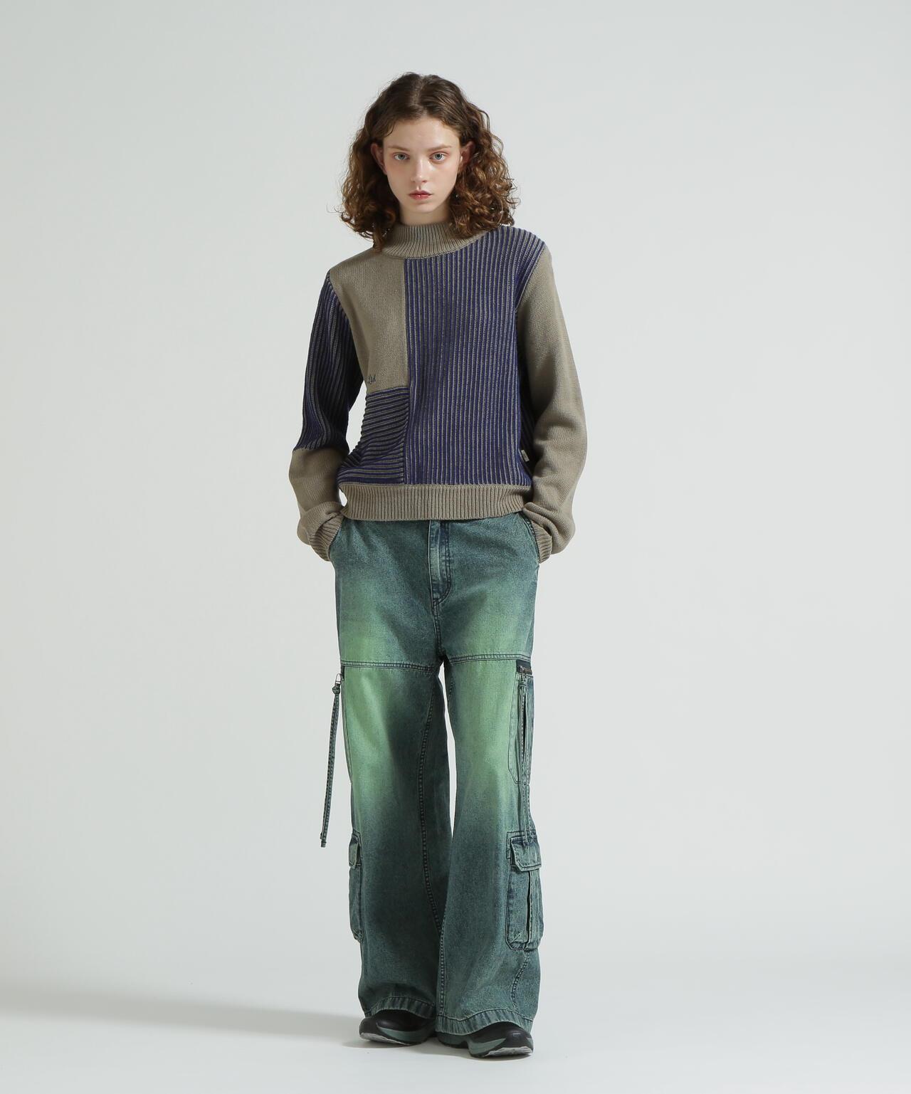 混色拼接 MELANGE SWITCHING KINT PULLOVER 針織套頭衫