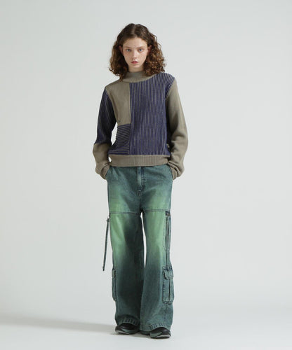 混色拼接 MELANGE SWITCHING KINT PULLOVER 針織套頭衫