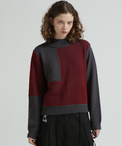 混色拼接 MELANGE SWITCHING KINT PULLOVER 針織套頭衫