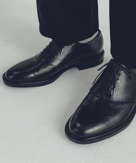 男士CLASSIC SADDLE設計 BLACK PAISLEY圖案 鞋