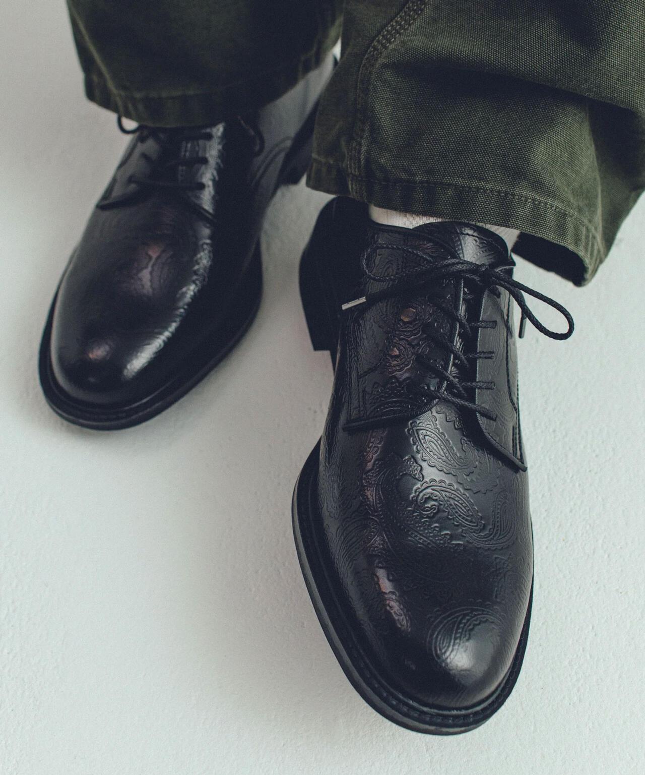 Kenford Fineshoes MENS CLASSIC PLAIN TOE BLACK PAISLEY 男士皮鞋