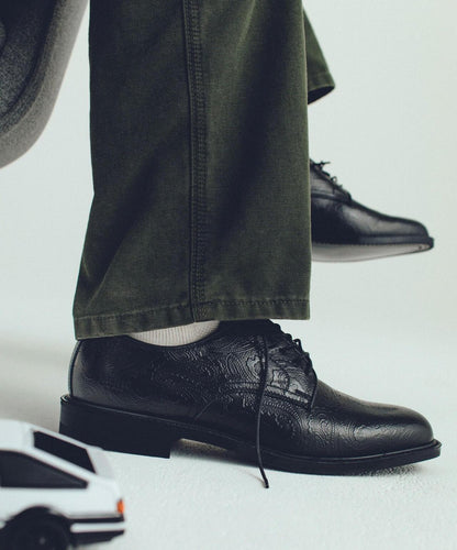 Kenford Fineshoes MENS CLASSIC PLAIN TOE BLACK PAISLEY 男士皮鞋