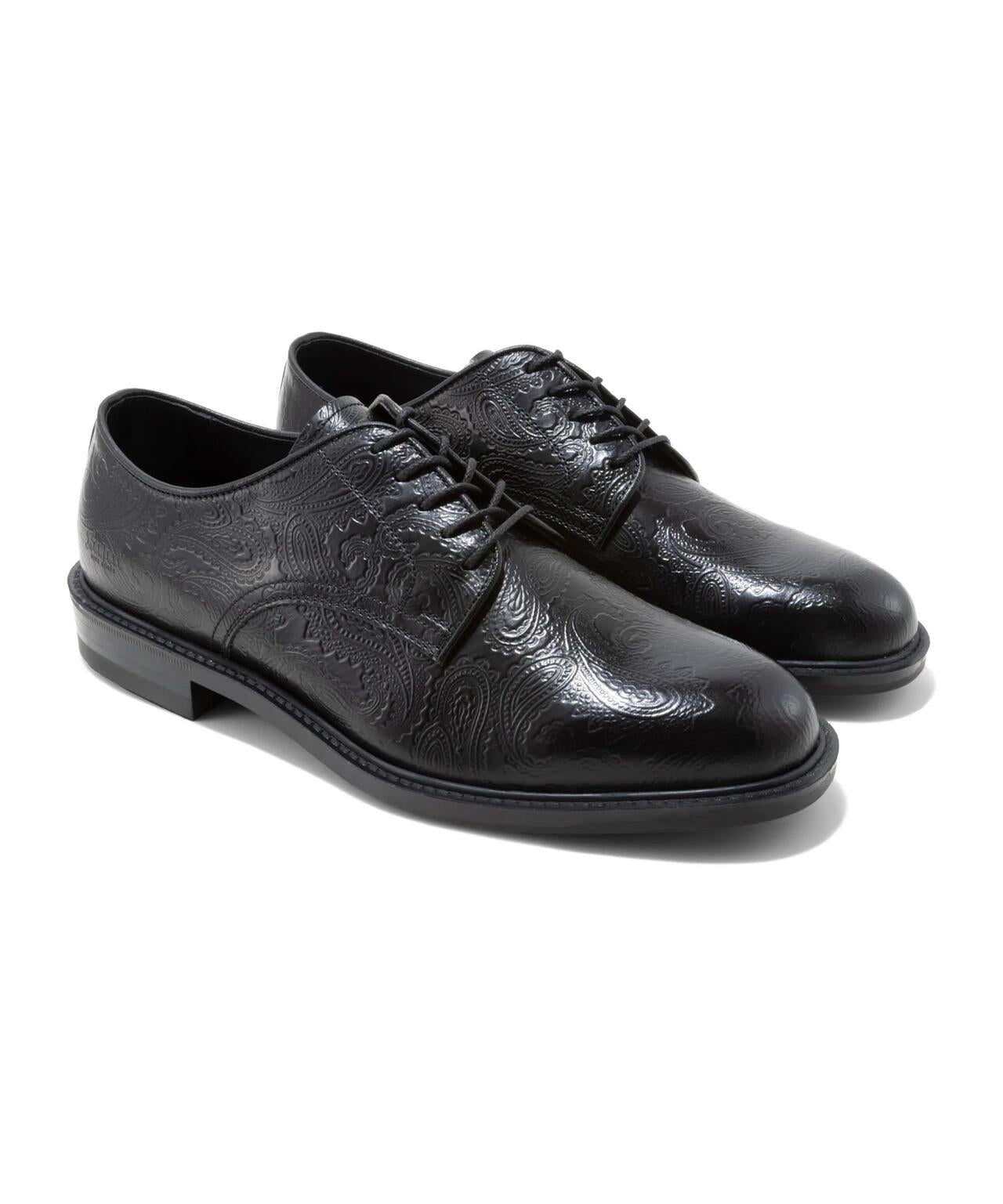 Kenford Fineshoes MENS CLASSIC PLAIN TOE BLACK PAISLEY 男士皮鞋